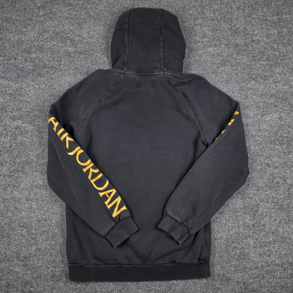 Nike Jordan Air Jumpman Hoodie Mens S Black Gold Classic Fleece Pullover Graphic - Picture 5 of 7
